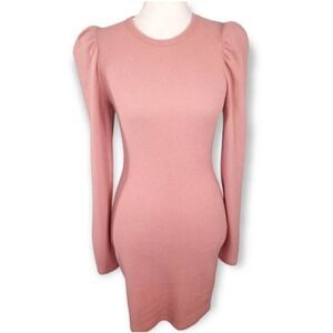PUBLIX BLUSH PINK PUFF SLEEVE BOAT SWEATER DRESS SZ.S EUC.